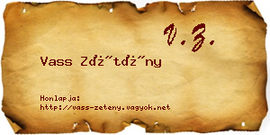 Vass Zétény névjegykártya